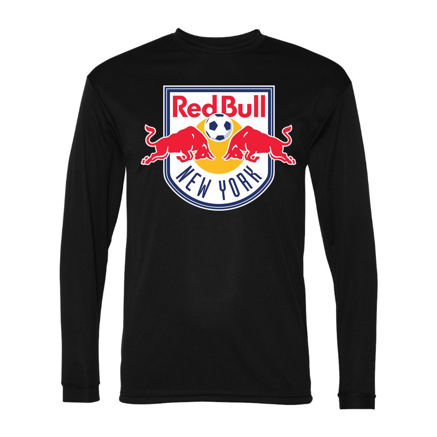 Men's New York Red Bulls Polyester Long Sleeve T-Shirt - Black