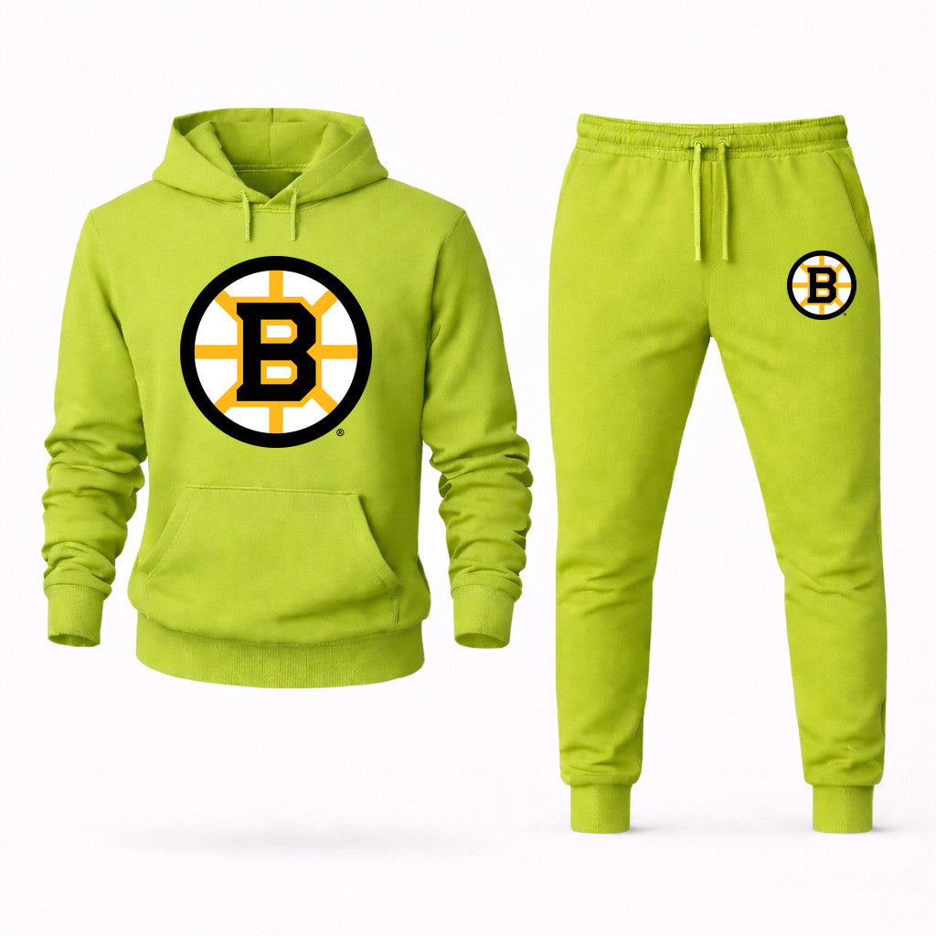 Boston Bruins Hoodie and Joggers Set - Lime Green