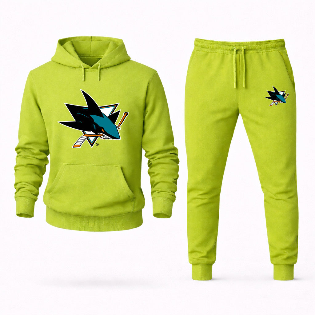 San Jose Sharks Hoodie and Joggers Set - Lime Green