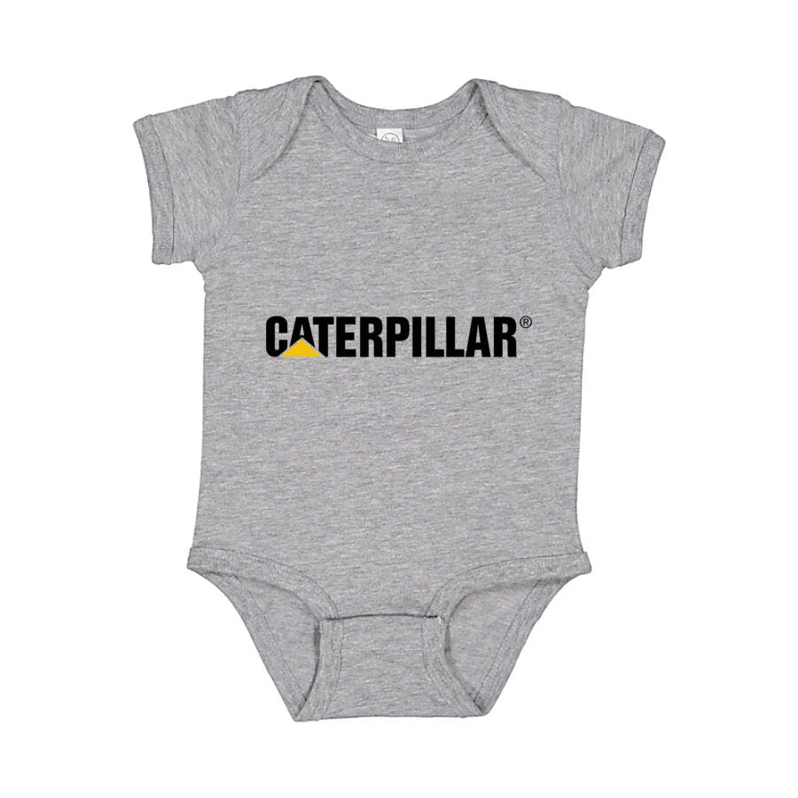 Caterpillar Black Logo Baby Romper Onesie - Gray