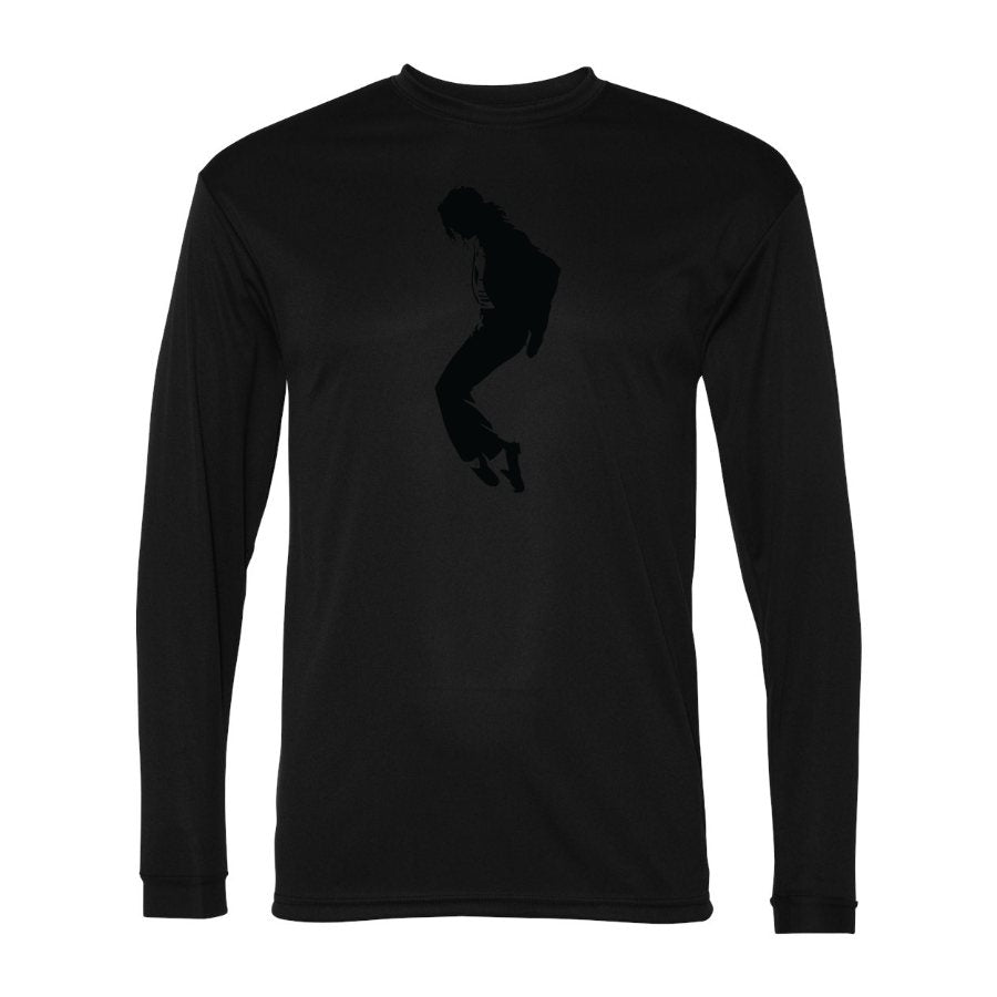 Men's Michael Jackson Polyester Long Sleeve T-Shirt - Black