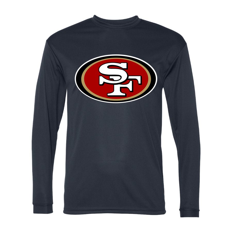 Men's San Francisco 49ers Polyester Long Sleeve T-Shirt - Navy