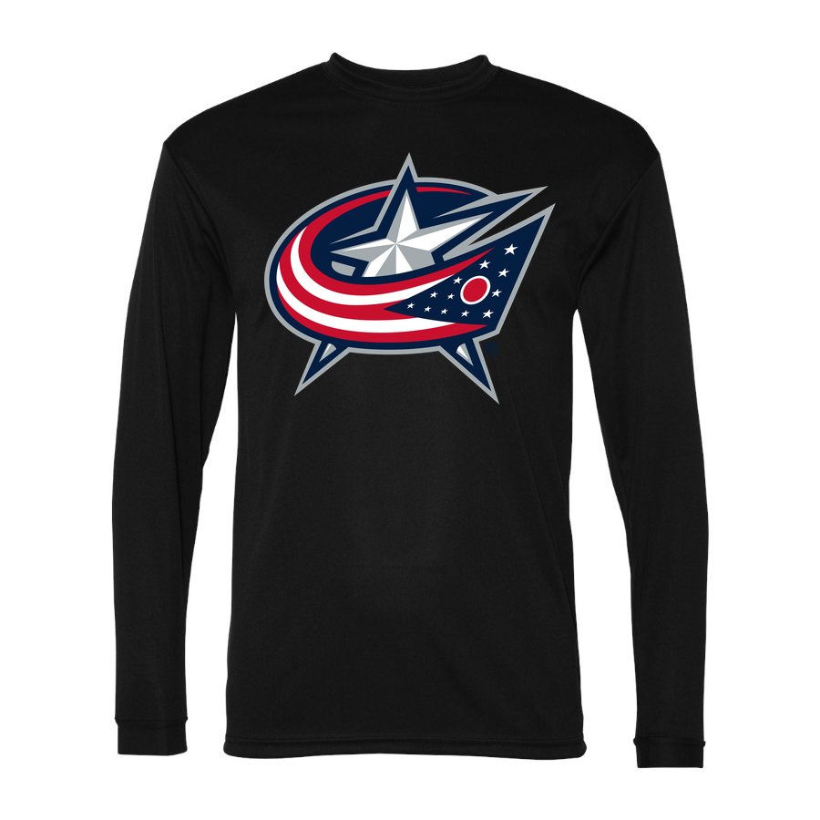 Men's Columbus Blue Jackets Polyester Long Sleeve T-Shirt - Black