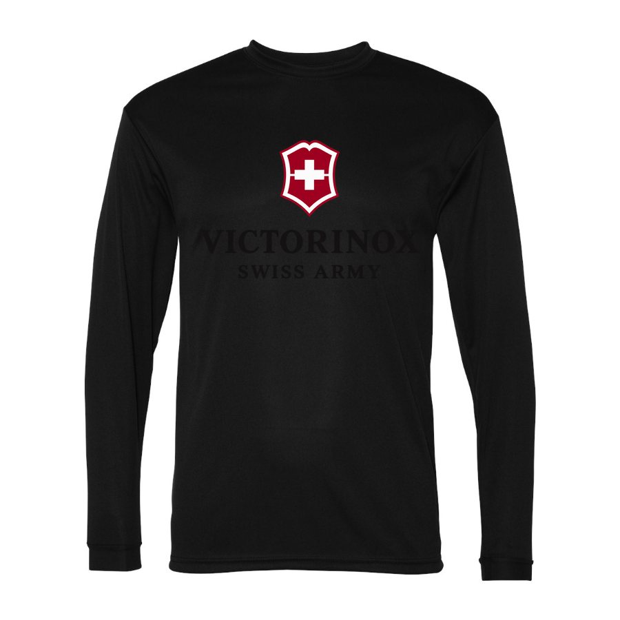 Men's Victorinox Swiss Army Polyester Long Sleeve T-Shirt - Black