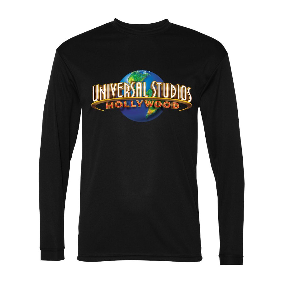 Men's Universal Studios Hollywood Polyester Long Sleeve T-Shirt - Black