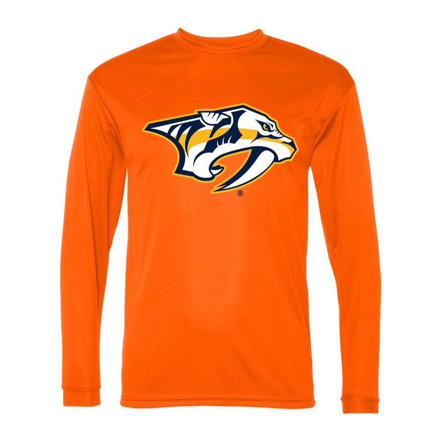 Men's Nashville Predators Polyester Long Sleeve T-Shirt - Safety Orange