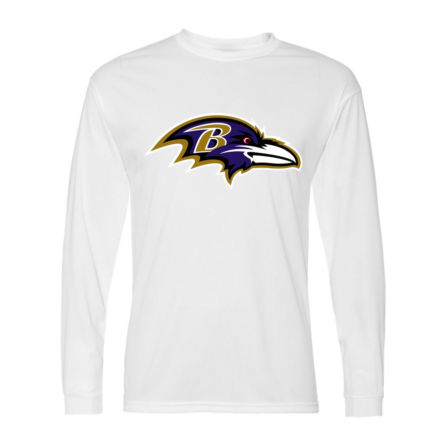 Men's Baltimore Ravens Polyester Long Sleeve T-Shirt - White