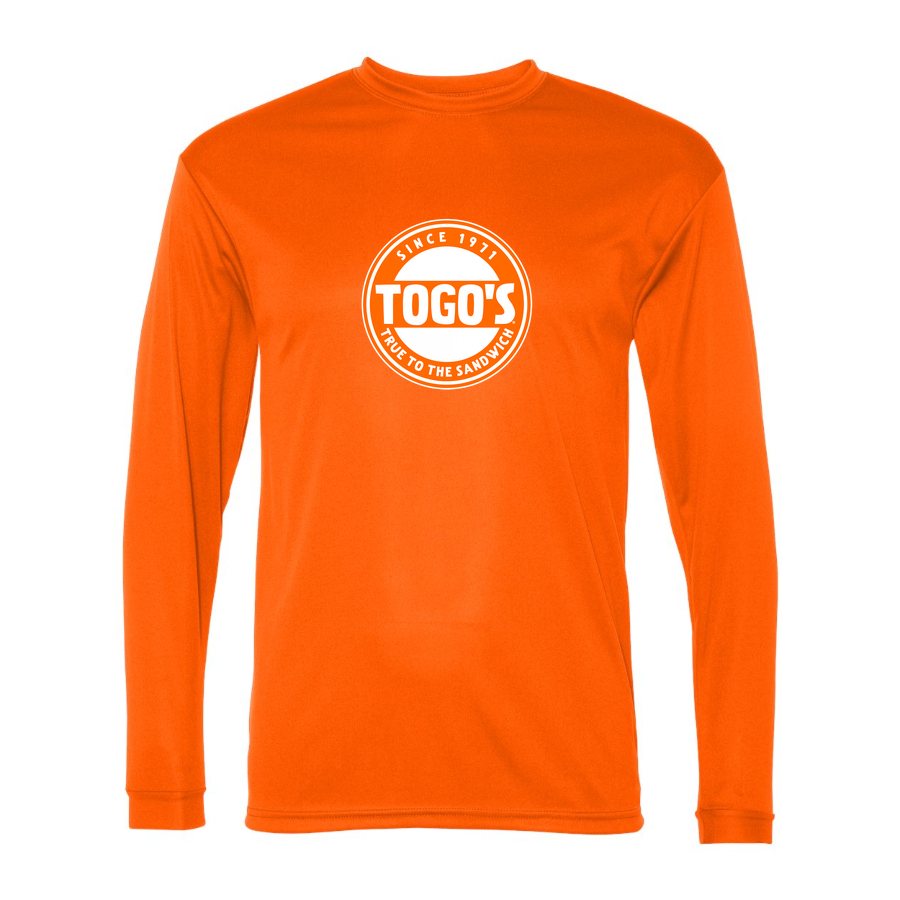 Men's Togos Polyester Long Sleeve T-Shirt - Safety Orange