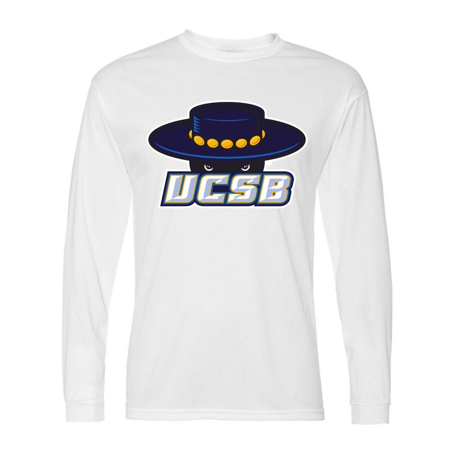 Men's UCSB Gauchos Polyester Long Sleeve T-Shirt - White