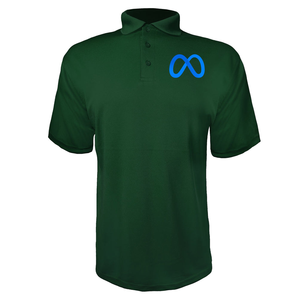 Meta men's polyester polo in Green