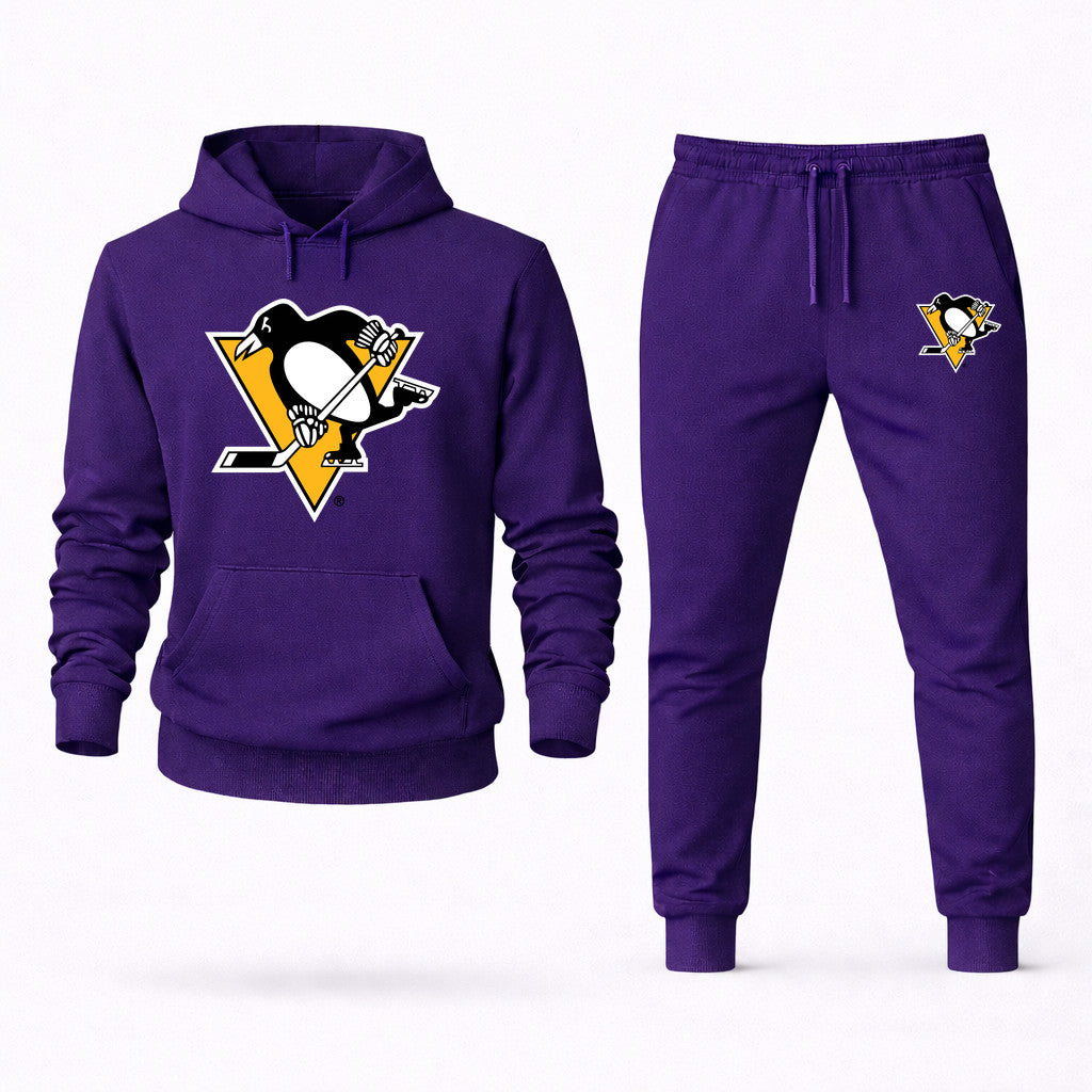 Pittsburgh Penguins Hoodie and Joggers Set - Purple