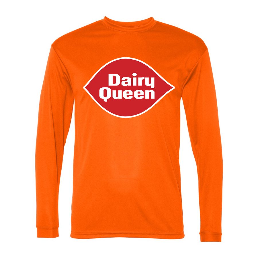 Men's Dairy Queen Polyester Long Sleeve T-Shirt - Safety Orange
