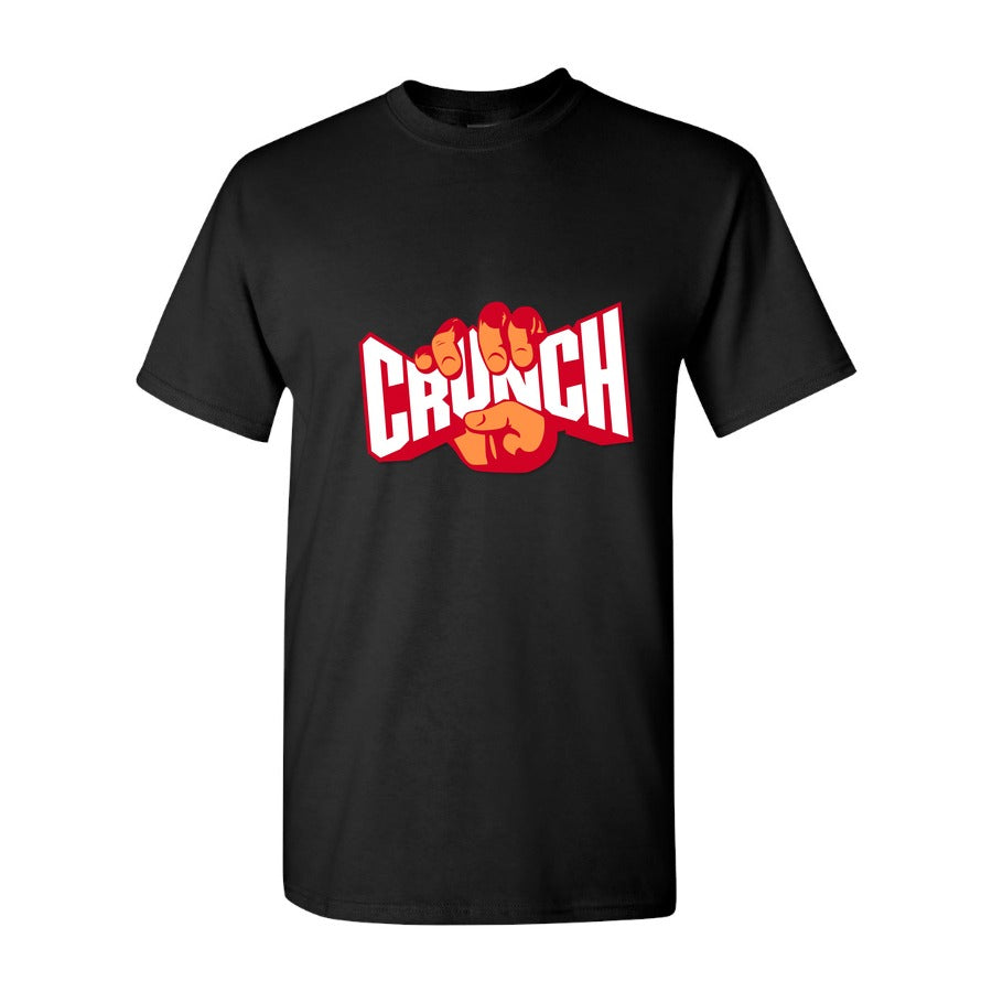 Men's Crunch Fitness Logo Cotton T-Shirt - Black