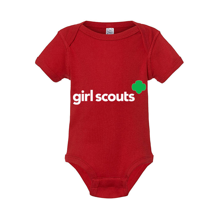 Girl Scouts White Logo Baby Romper Onesie - Red