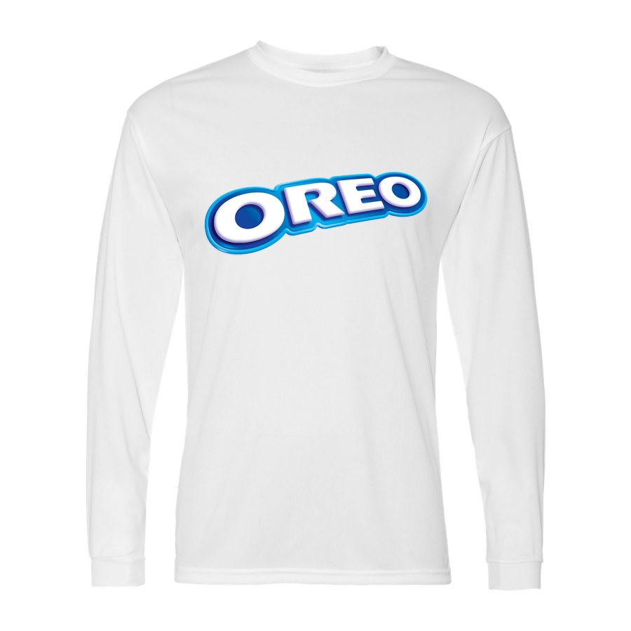 Men's Oreo food Polyester Long Sleeve T-Shirt - White
