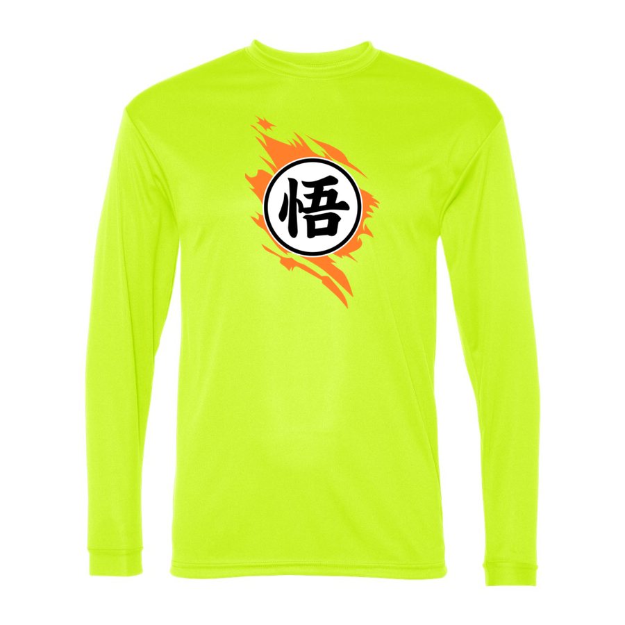 Men's Dragon Ball Z Polyester Long Sleeve T-Shirt - Safety Yellow