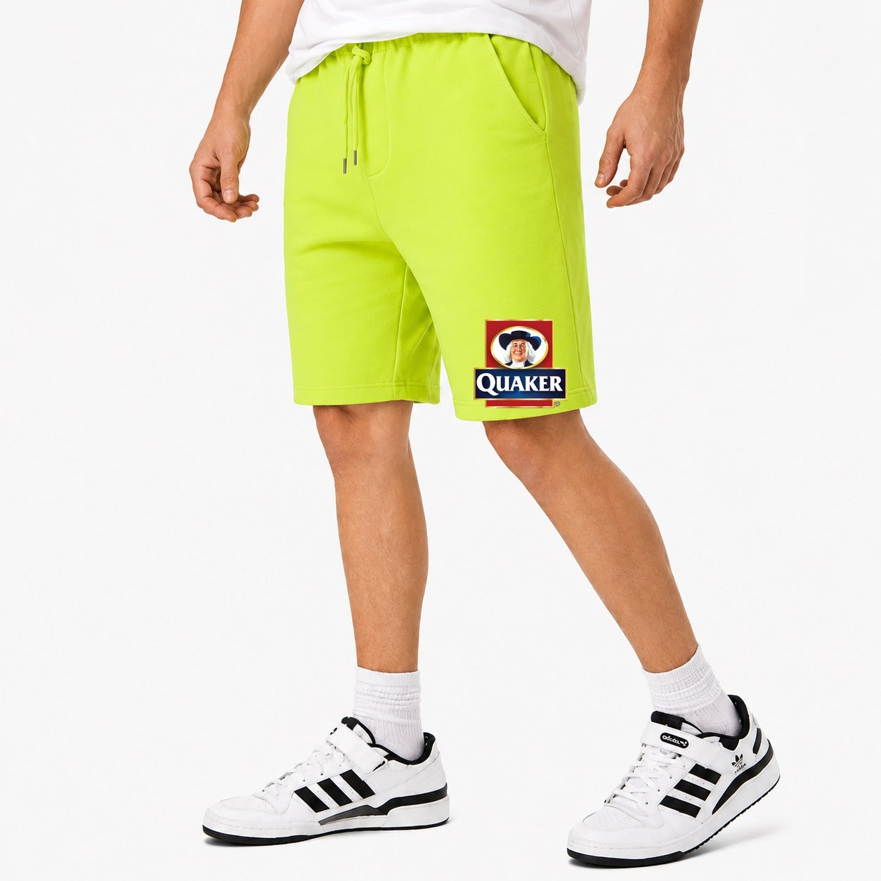 Men's Quaker Cotton Shorts - Lime Green