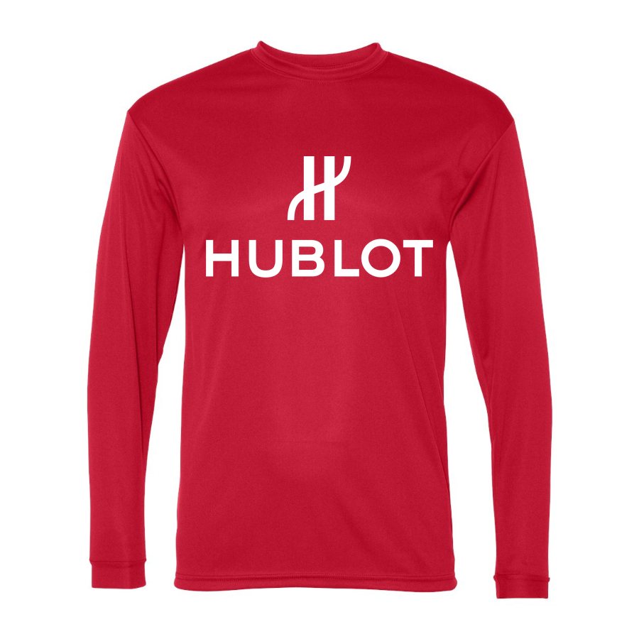 Men's Hublot White Logo Polyester Long Sleeve T-Shirt - Red