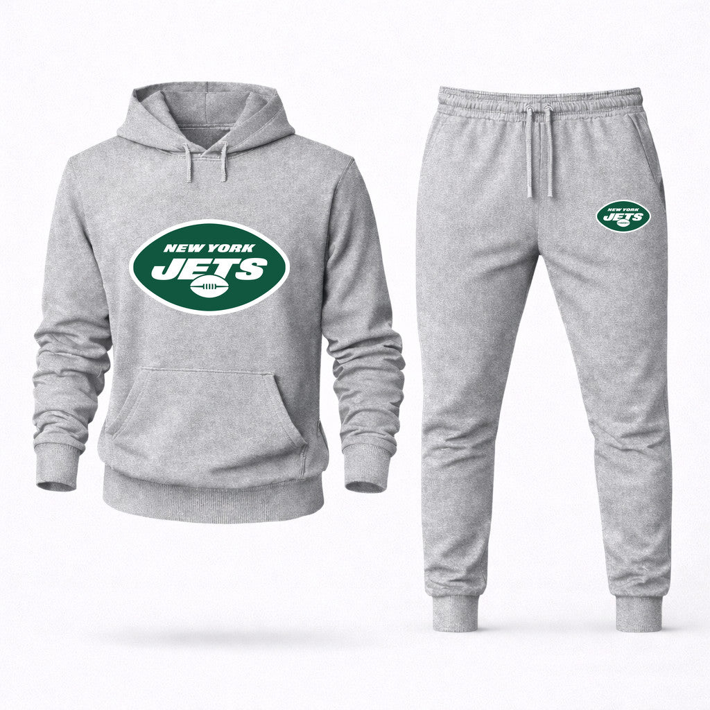 New York Jets Hoodie and Joggers Set - Grey