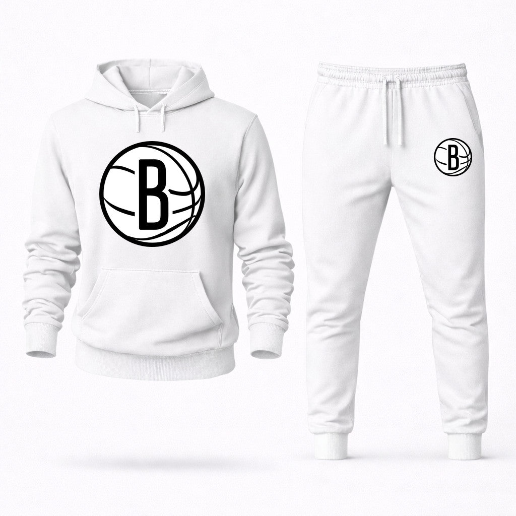 Brooklyn Nets Hoodie and Joggers Set - White