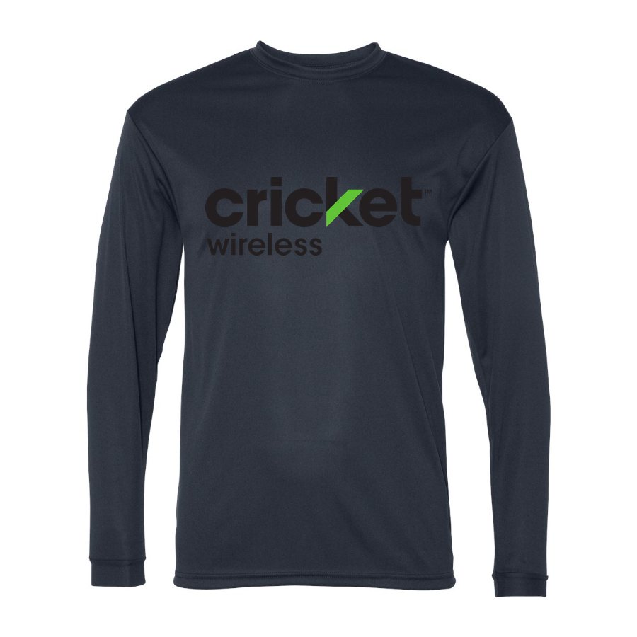 Men's Cricket Wireless Polyester Long Sleeve T-Shirt - Navy