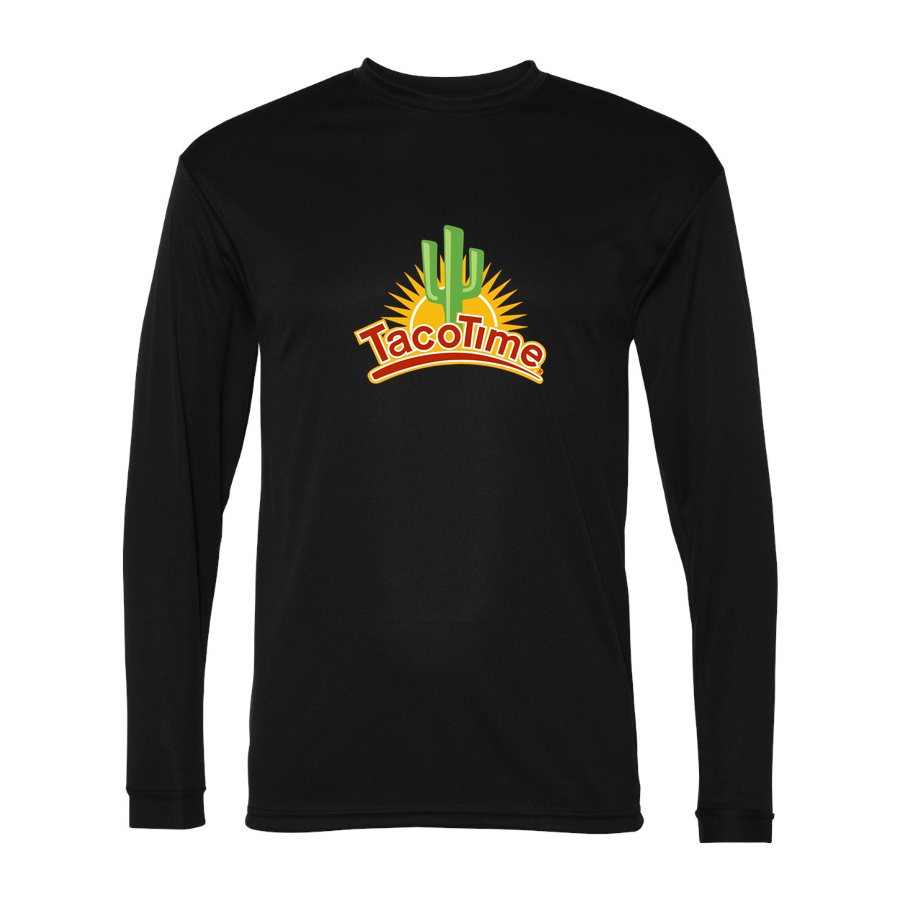 Men's TacoTime Polyester Long Sleeve T-Shirt - Black