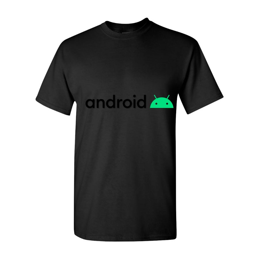 Men's Android Logo Cotton T-Shirt - Black