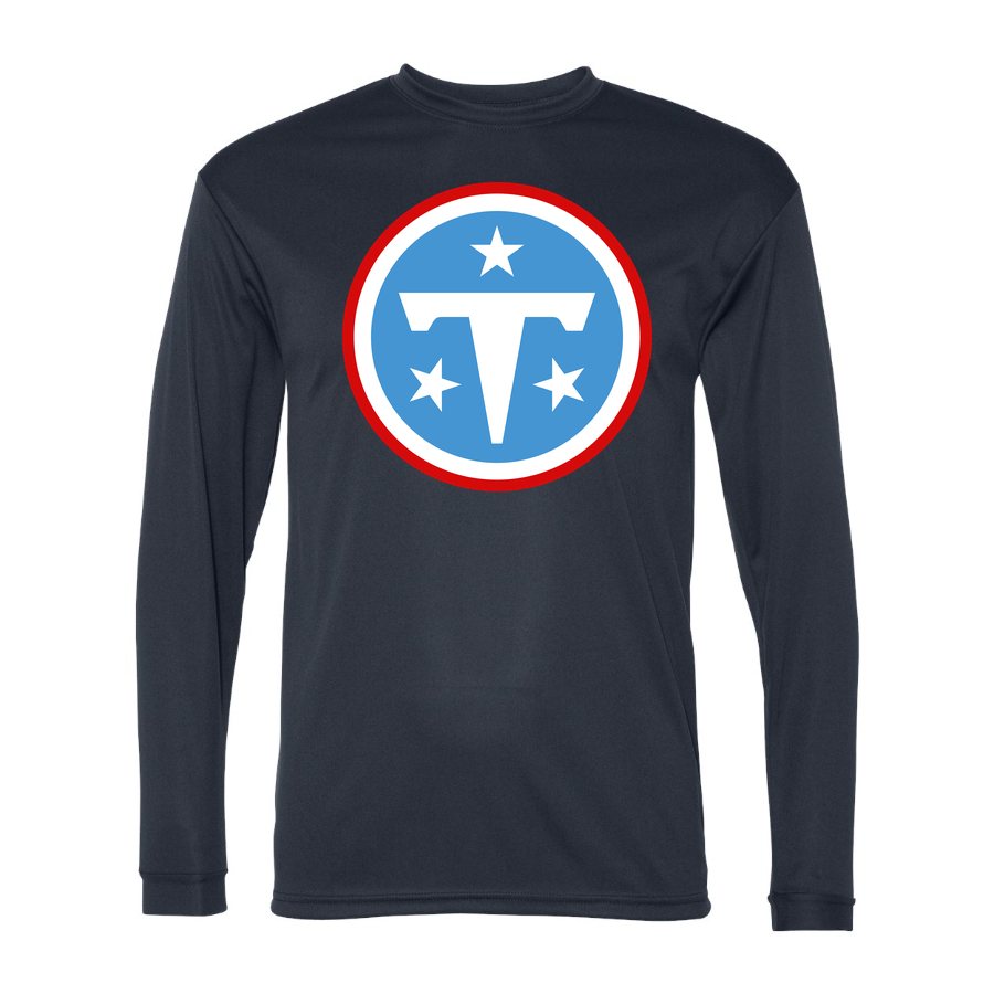 Men's Tennessee Titans Polyester Long Sleeve T-Shirt - Navy