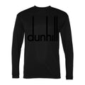 Men's Dunhill Black Logo Polyester Long Sleeve T-Shirt - Black