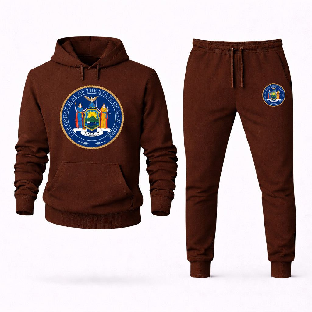 New York Hoodie and Joggers Set - Brown