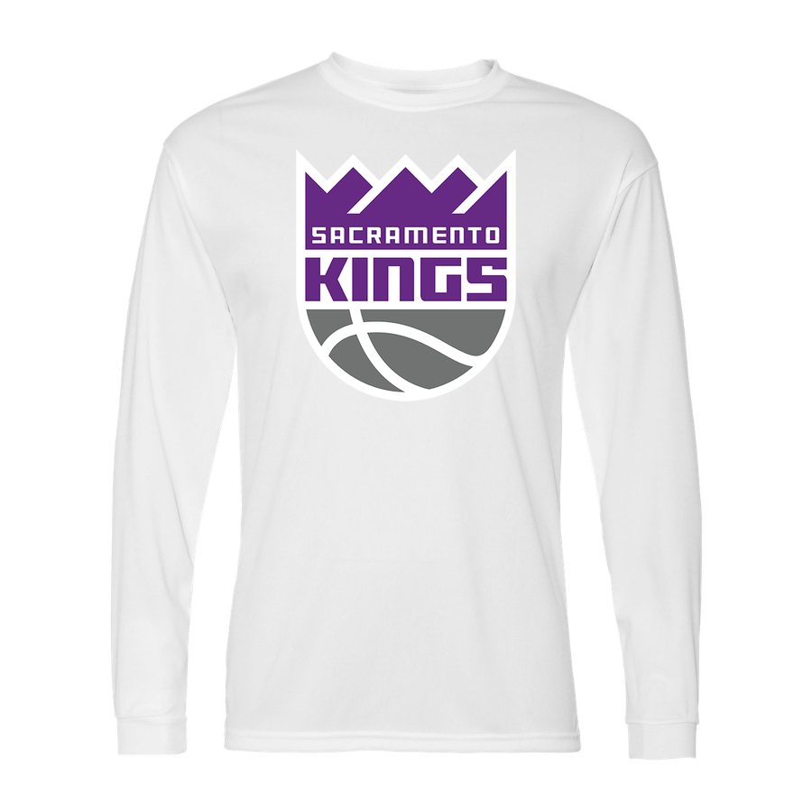 Men's Sacramento Kings Polyester Long Sleeve T-Shirt - White