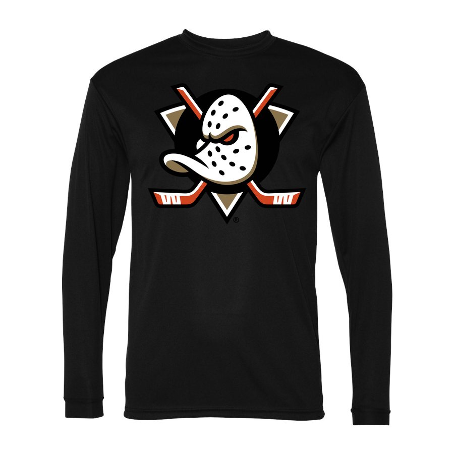 Men's Anaheim Ducks Polyester Long Sleeve T-Shirt - Black
