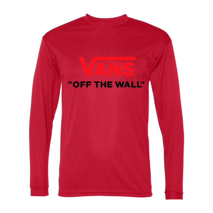 Men's Vans Polyester Long Sleeve T-Shirt - Red