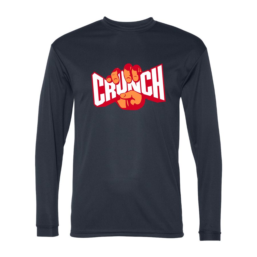 Men's Crunch Fitness Polyester Long Sleeve T-Shirt - Navy