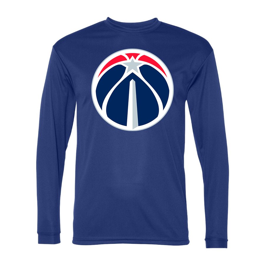 Men's Washington Wizards Polyester Long Sleeve T-Shirt - Royal Blue