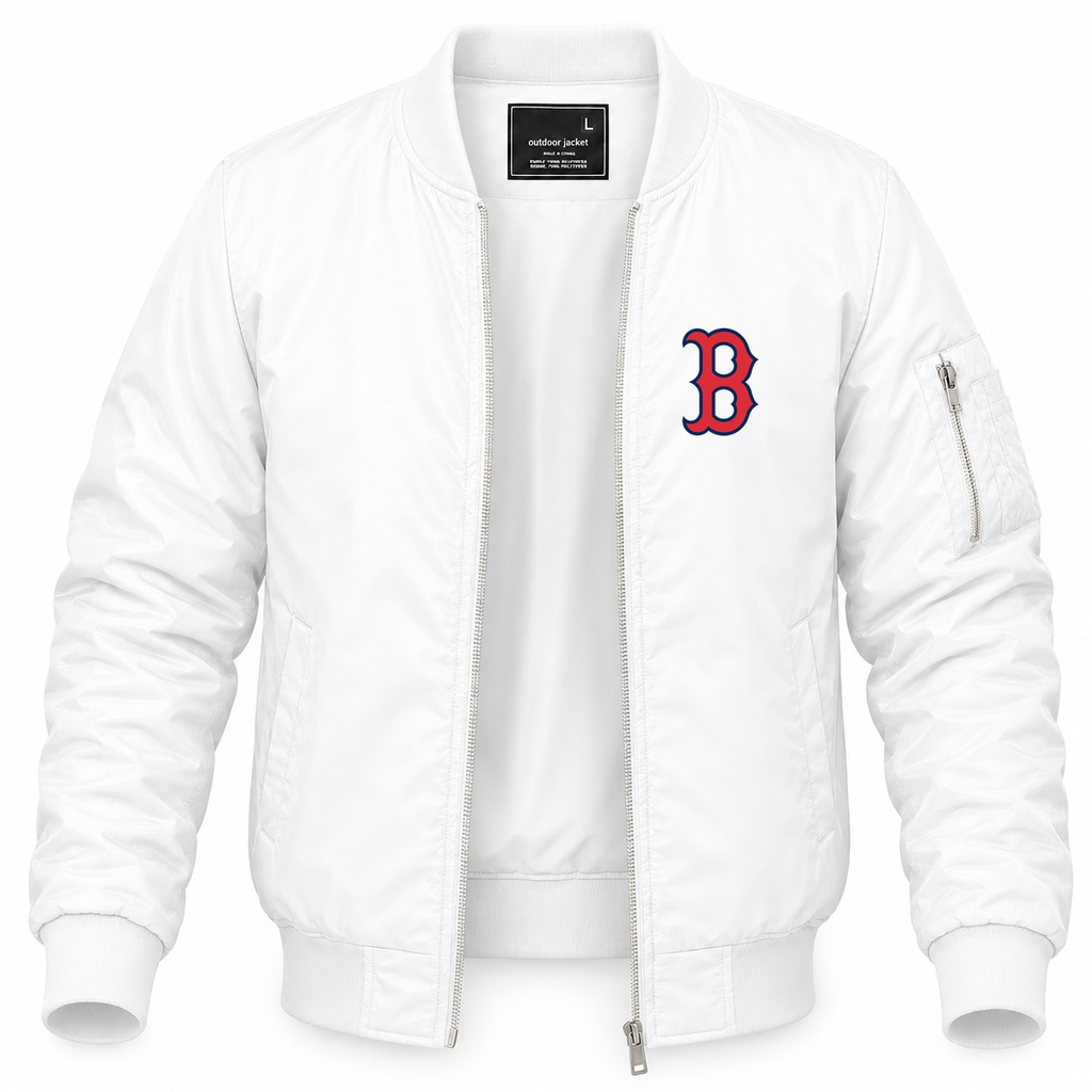 Men's Boston Red Sox Lightweight Bomber Jacket - White