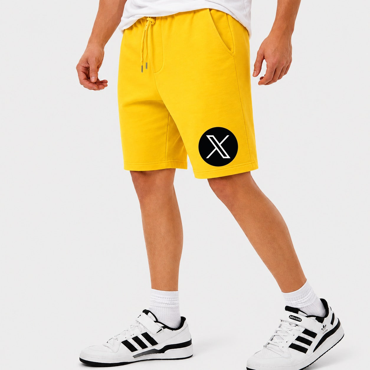 Men's Twitter X Cotton Shorts - Yellow