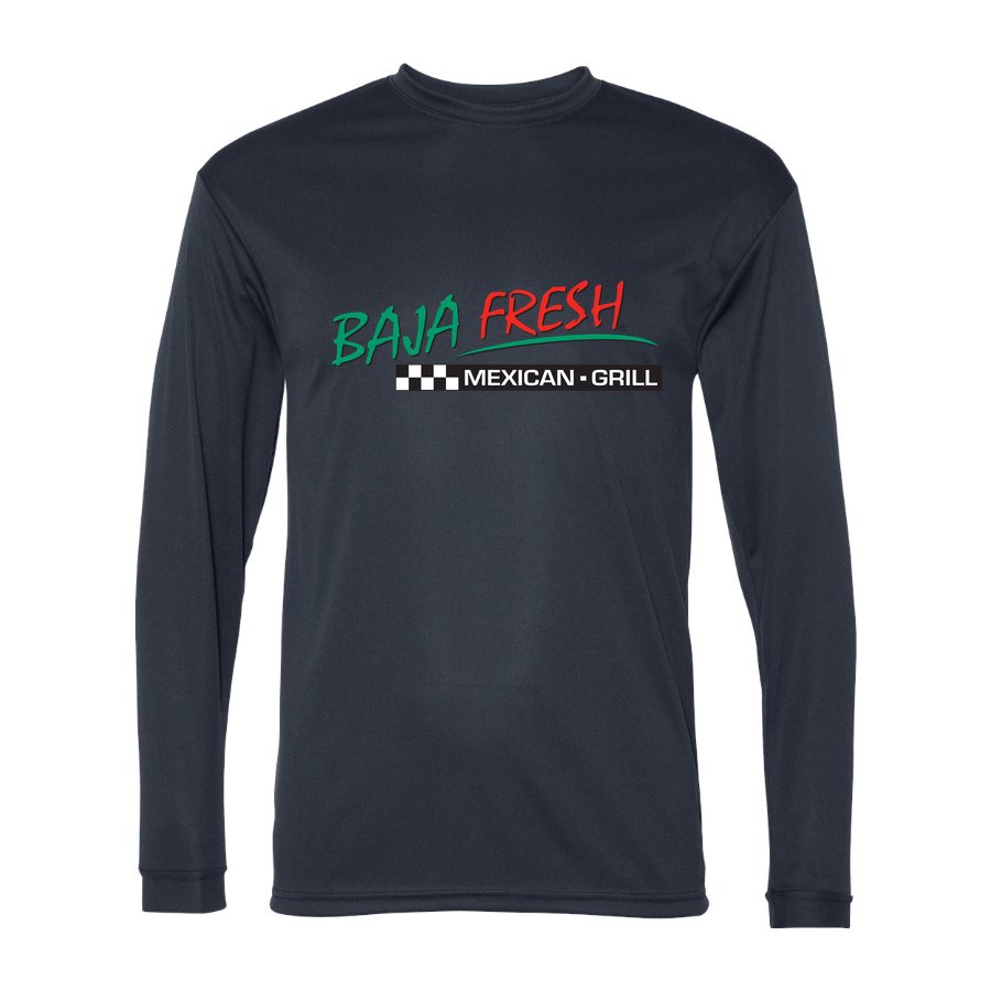 Men's Baja Fresh Polyester Long Sleeve T-Shirt - Navy