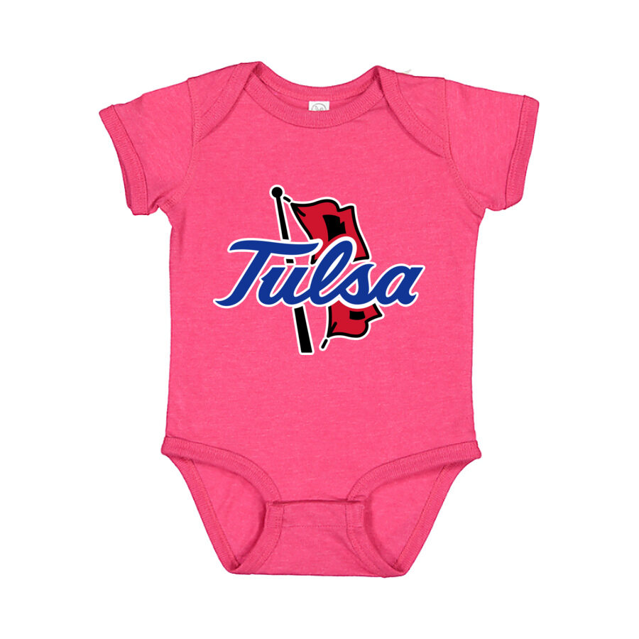 Tulsa Golden Hurricane Baby Romper Onesie - Pink