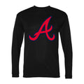 Men's Atlanta Braves Polyester Long Sleeve T-Shirt - Black
