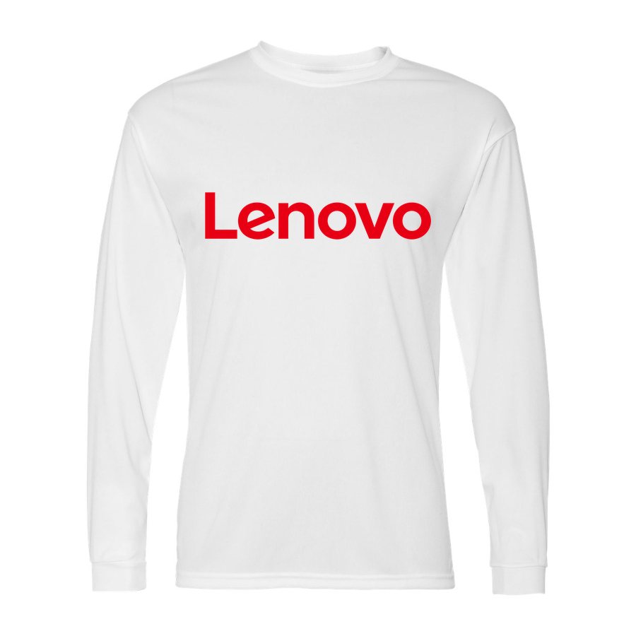 Men's Lenovo Polyester Long Sleeve T-Shirt - White