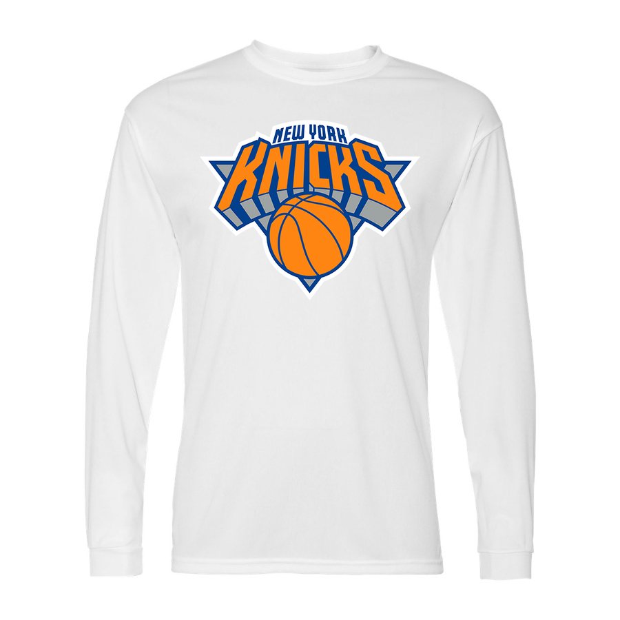 Men's New York Knicks Polyester Long Sleeve T-Shirt - White