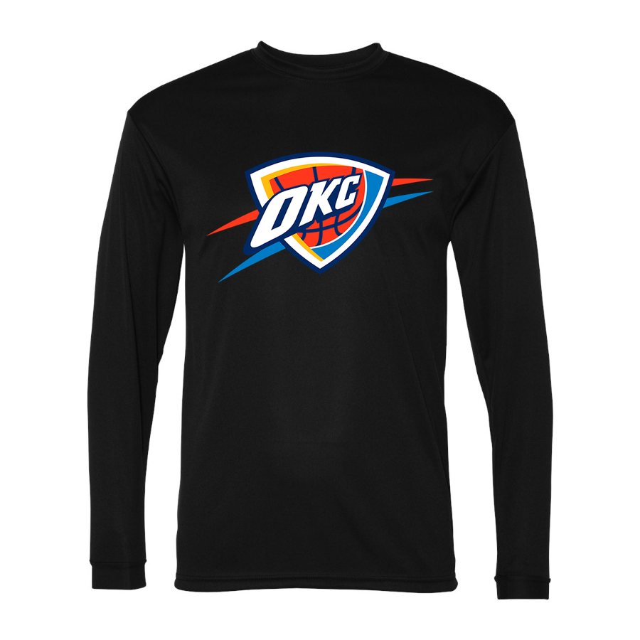 Men's Oklahoma City Thunder Polyester Long Sleeve T-Shirt - Black