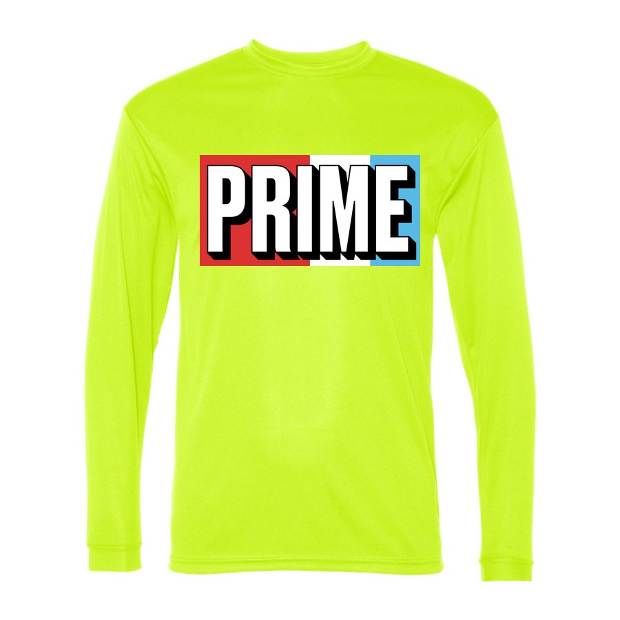 Men's Prime Drink Polyester Long Sleeve T-Shirt - Safety Yellow