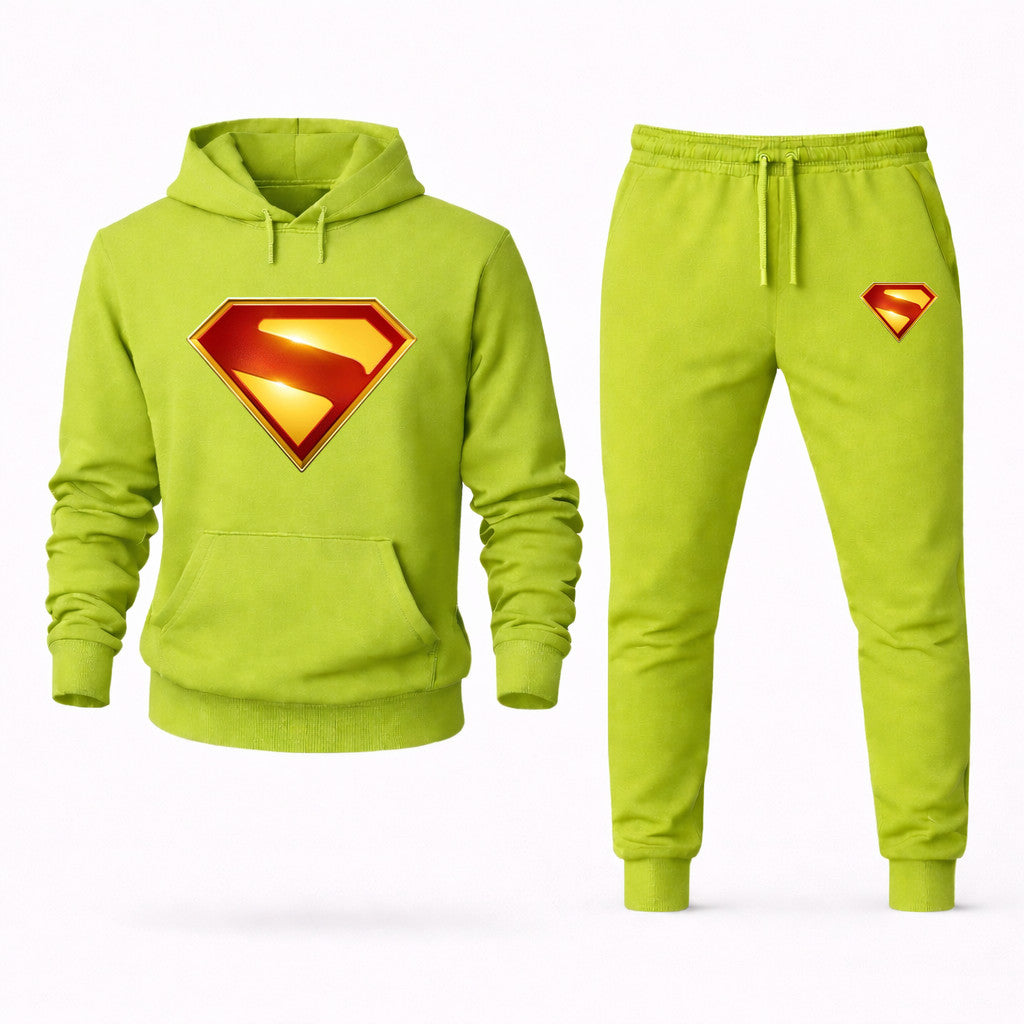 Superman Hoodie and Joggers Set - Lime Green
