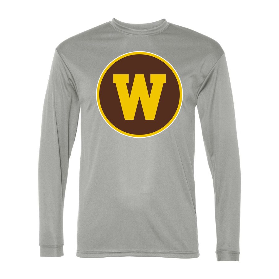 Men's Western Michigan Broncos Polyester Long Sleeve T-Shirt - Silver