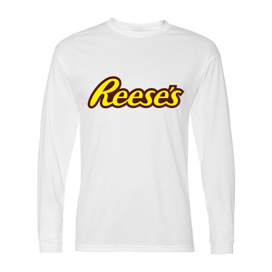 Men's Reeses food Polyester Long Sleeve T-Shirt - White