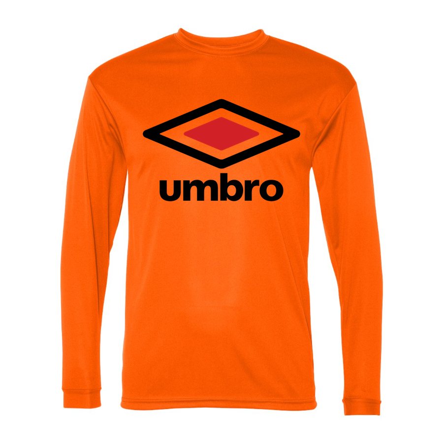Men's Umbro Polyester Long Sleeve T-Shirt - Safety Orange