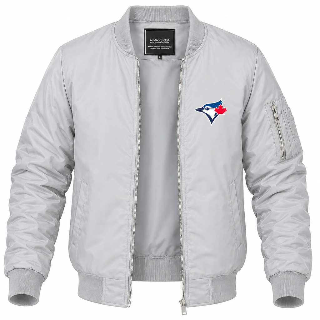 Men's Toronto Blue Jays Lightweight Bomber Jacket - Gray