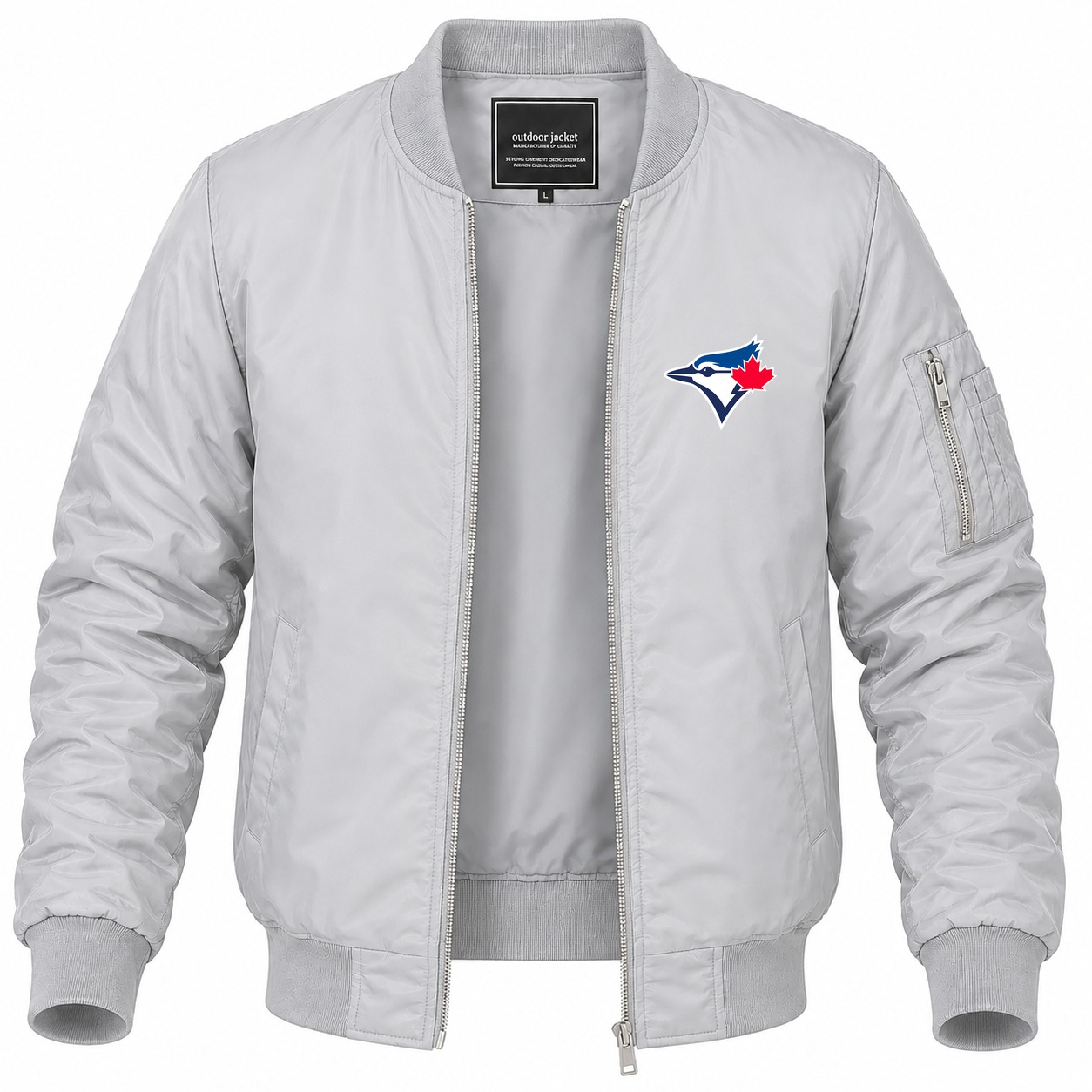 Men's Toronto Blue Jays Lightweight Bomber Jacket - Gray